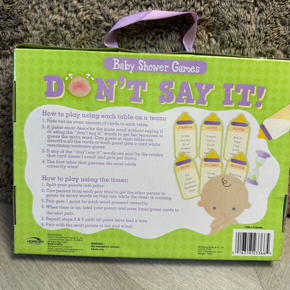 NEW in Box Don't Say It! Baby Shower Game Horizon Group - Picture 2 of 6